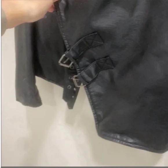 Black Faux Leather Jacket - Picture 4 of 9